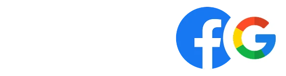 Bewertung 5,0 Sterne neben Facebook- und Google-Logos